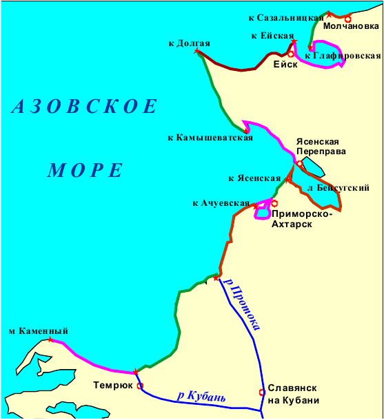 Малюнок 1 - Узбережжя Азовського моря на території Краснодарського краю